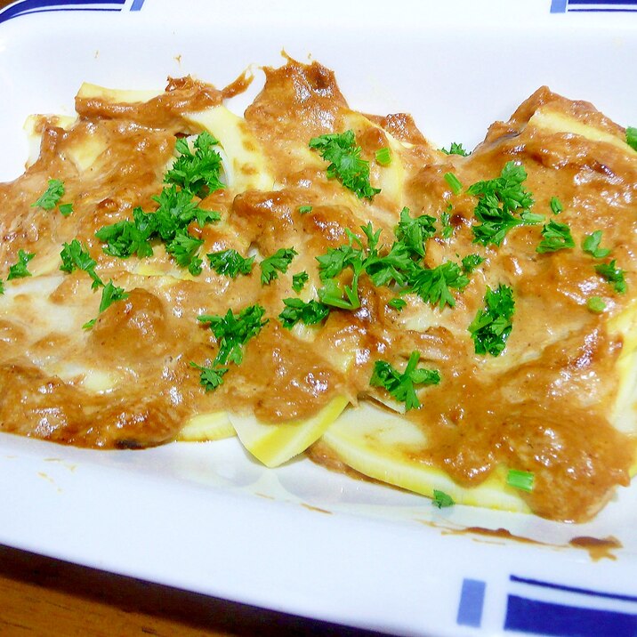 竹の子のシーチキン味噌マヨオーブン焼き